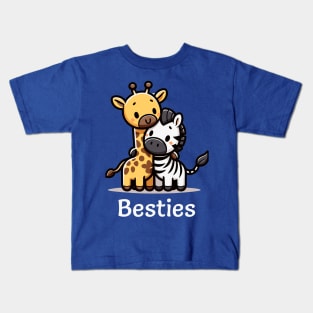 Giraffe and Zebra Besties Kids T-Shirt